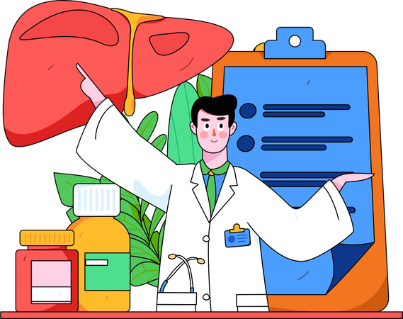 Liver checkup prescription  Illustration