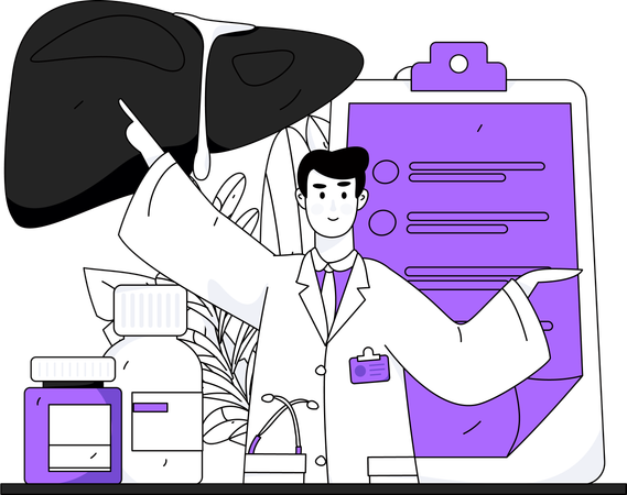 Liver checkup prescription  Illustration