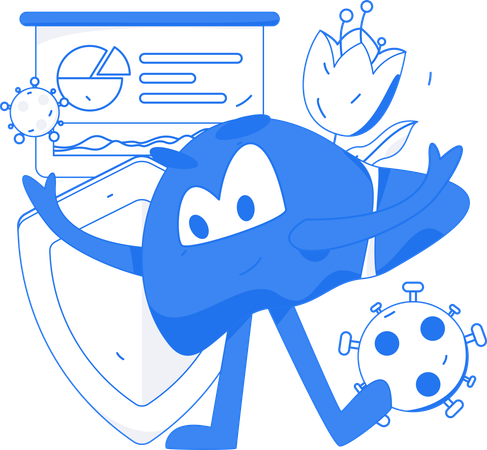 Liver disease and analysis  Illustration