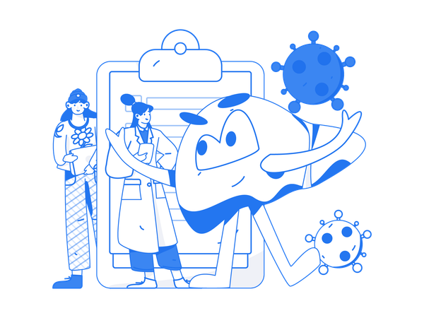 Liver disease and medical staff  イラスト