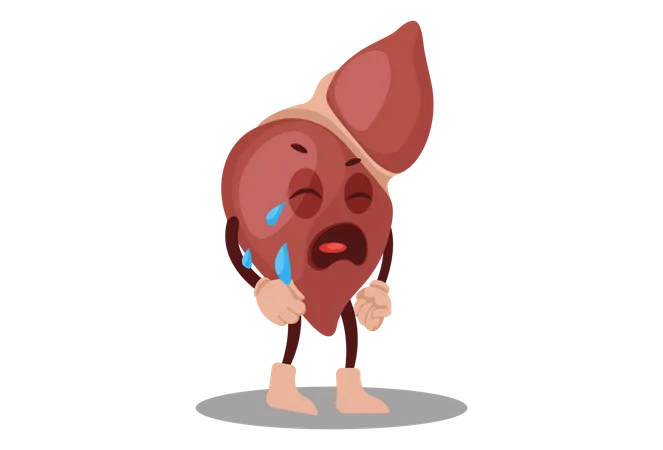 Liver is crying  Illustration