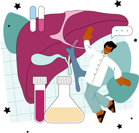 Liver treatment and treatment procedure  Illustration