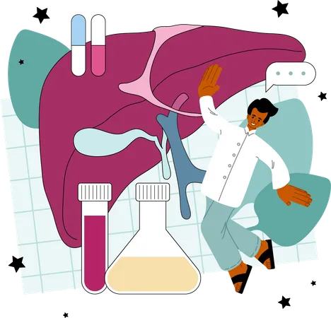 Liver treatment and treatment procedure  Illustration