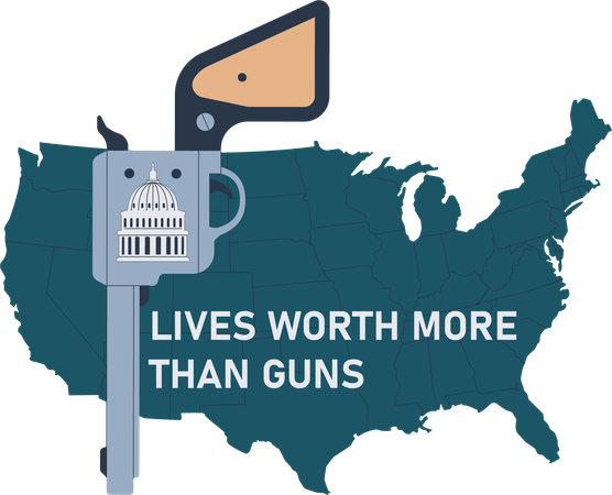 Lives worth more than guns  Illustration