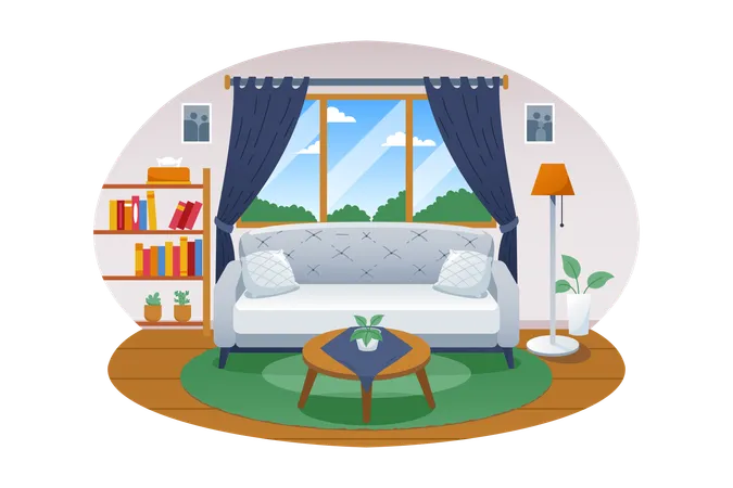 Living Room Vector Illustration Illustration