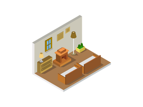 Living Room Furniture Illustration