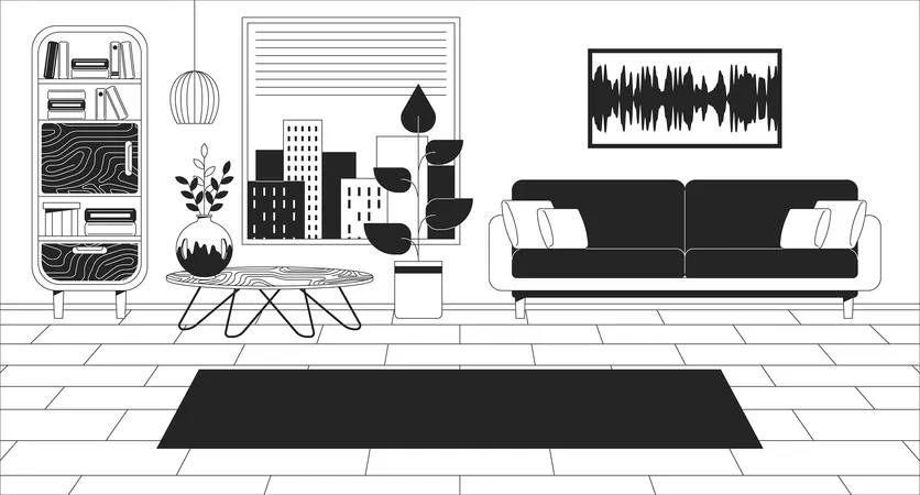 Living room interior  Illustration