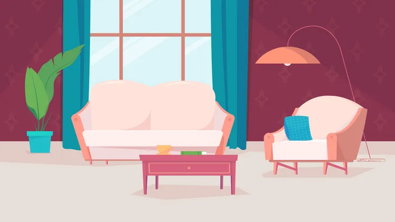 Living room interior Illustration