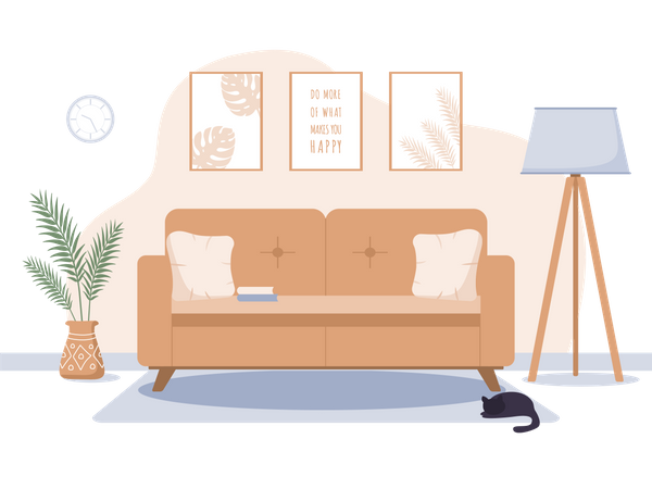 Living room interior Illustration