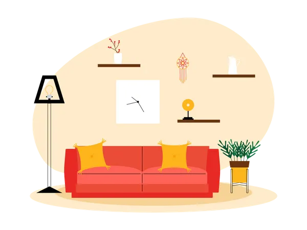 Living room interior  Illustration