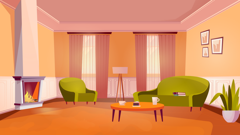 Living room interior  Illustration