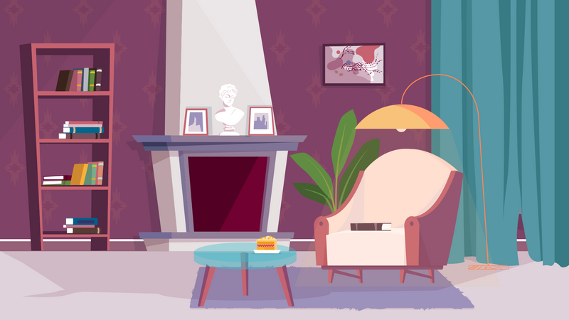 Living room interior  Illustration