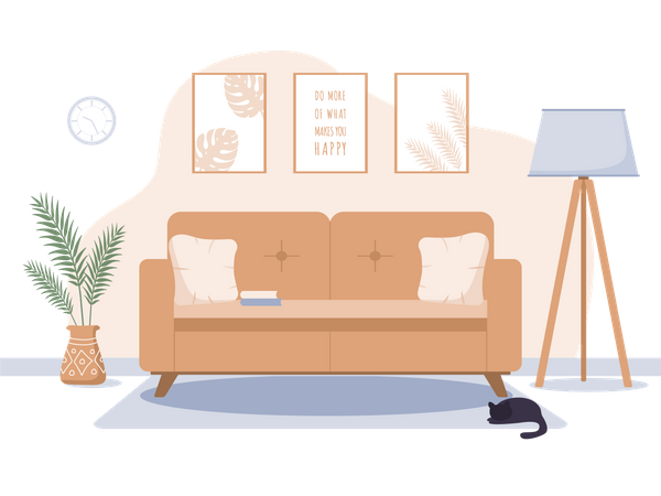 Living room interior  Illustration