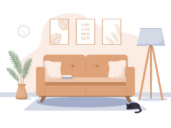 Living room interior  Illustration