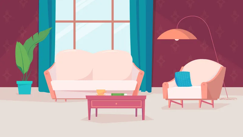 Living room interior  Illustration