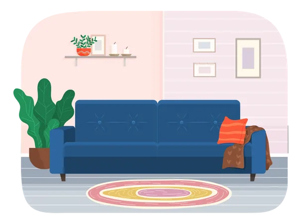 Living room with furniture  Illustration