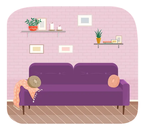 Living Room Furniture Design Modern Home Interior Elements Contemporary Furniture For Living Room Or Home Office Sofa With Pillows Modern Sofa Place To Relax Illustration