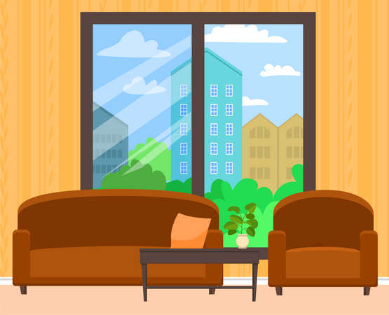 Living room with sofa Illustration