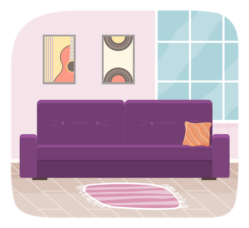 Living room with sofa  Illustration