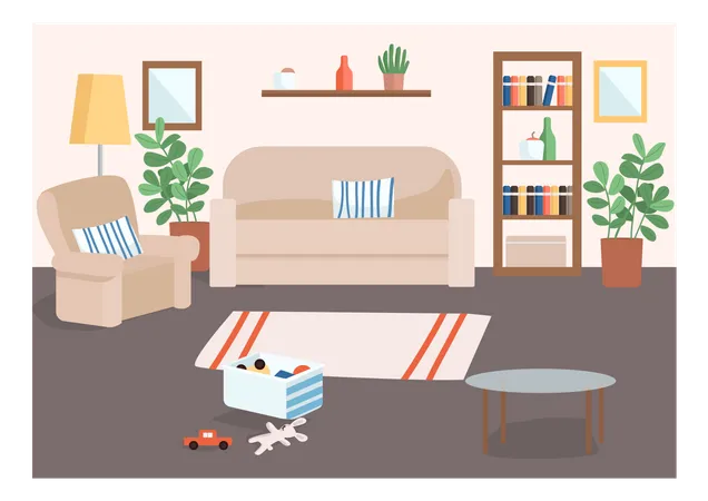 Living room with toys  Illustration