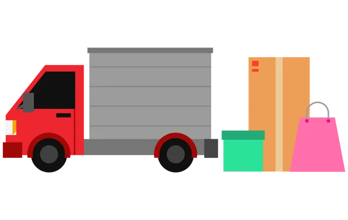 Forfaits de chargement de camions de livraison  Illustration