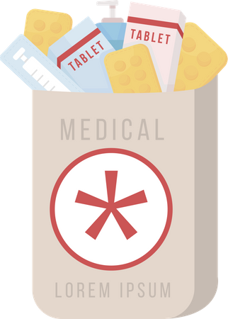 Livraison de colis de médicaments  Illustration