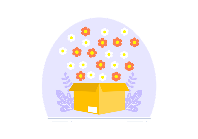 Coursier de livraison de fleurs  Illustration