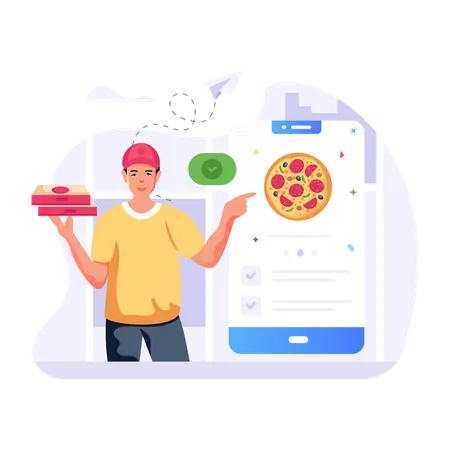 Livraison de pizzas  Illustration