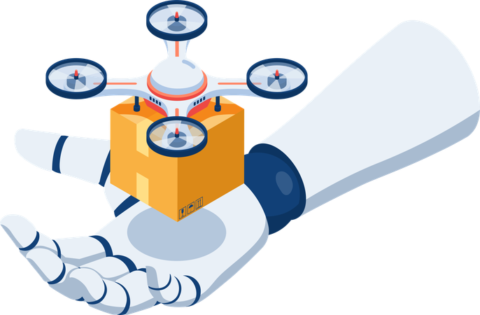 Livraison de robots  Illustration