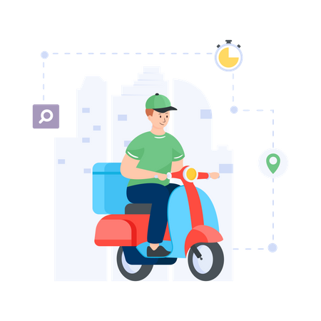 Livraison de scooters  Illustration