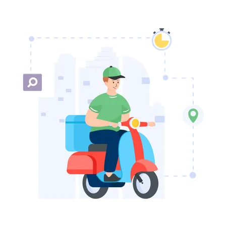 Livraison de scooters  Illustration