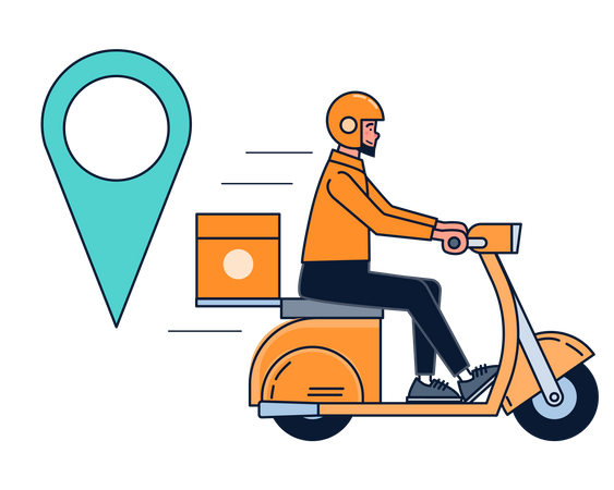 Livraison de scooters  Illustration