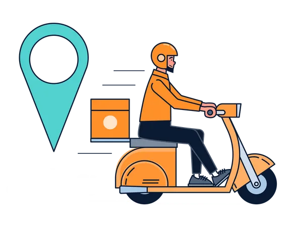 Livraison de scooters  Illustration