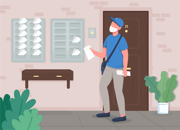 La livraison du courrier  Illustration