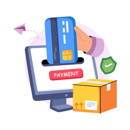 Paiement de livraison en ligne  Illustration