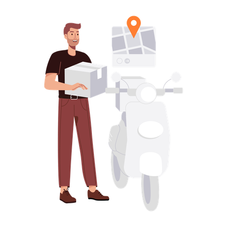 Livraison de scooters  Illustration