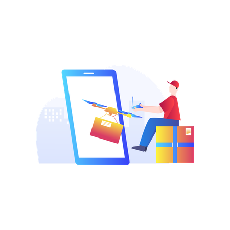 Livraison par drone  Illustration