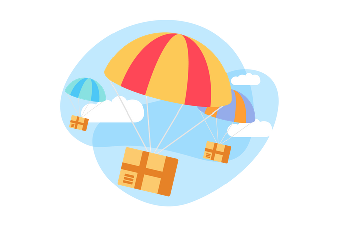 Livraison en parachute  Illustration