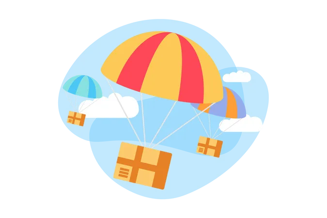 Livraison en parachute  Illustration