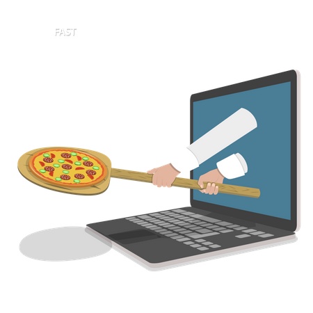 Livraison rapide de pizzas  Illustration