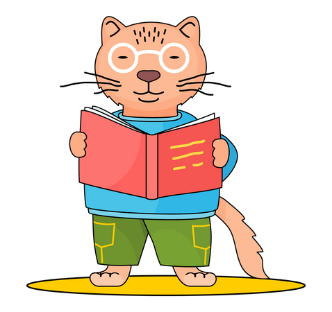 Livre de lecture de chat  Illustration