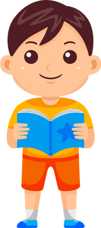 Petit enfant lisant un livre  Illustration