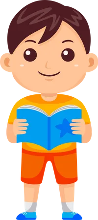 Petit enfant lisant un livre  Illustration