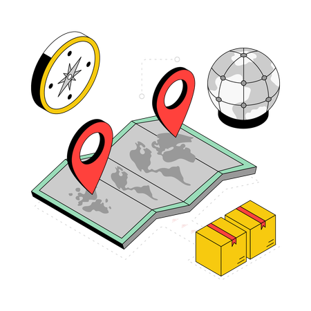 Livrer des marchandises dans le monde entier  Illustration