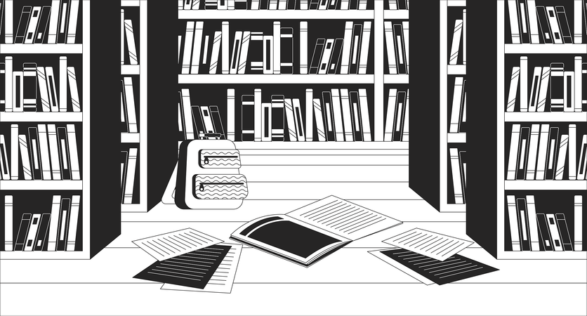 Étagères à livres Bibliothèque  Illustration