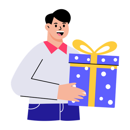 Le livreur a envoyé un colis cadeau  Illustration