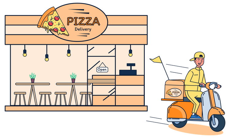 Livreur de pizza  Illustration
