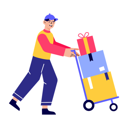 Livreur effectuant une expédition  Illustration