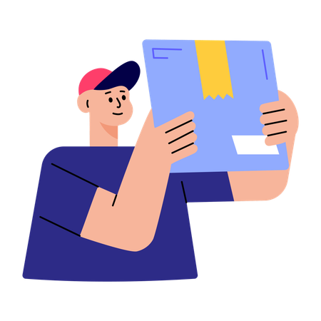 Livreur effectuant la livraison de colis  Illustration