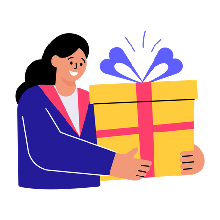 Le livreur reçoit un colis cadeau  Illustration